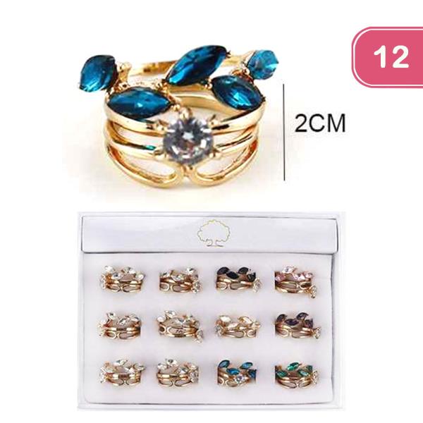 RHINESTONE RING (12 UNITS)