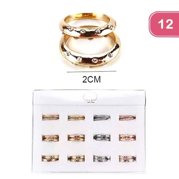 RHINESTONE RING 2 PC SET (12 UNITS)