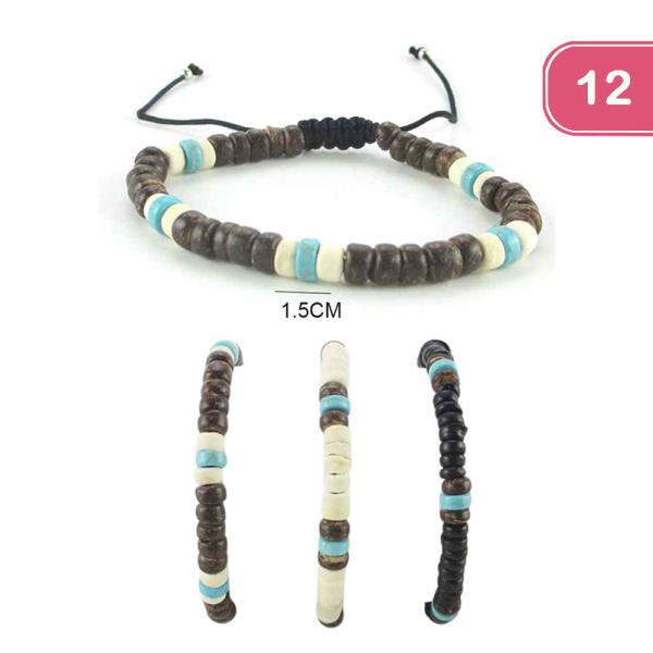 BEADED ADJUSTABLE BRACELET (12 UNITS)