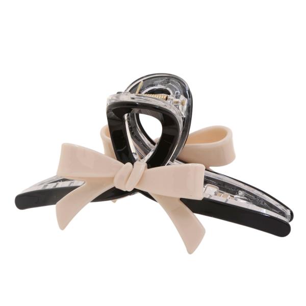 TWO TONE BOW CLAW HAIR CLIP