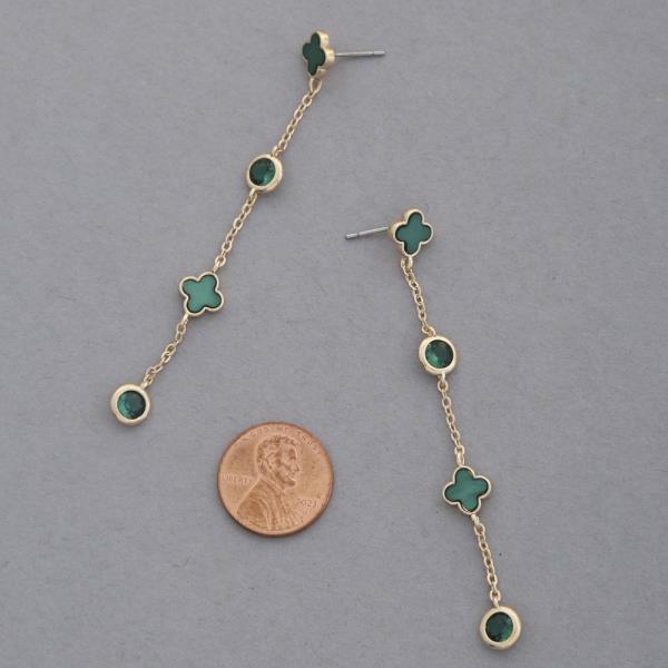 CLOVER CRYSTAL DANGLE EARRING