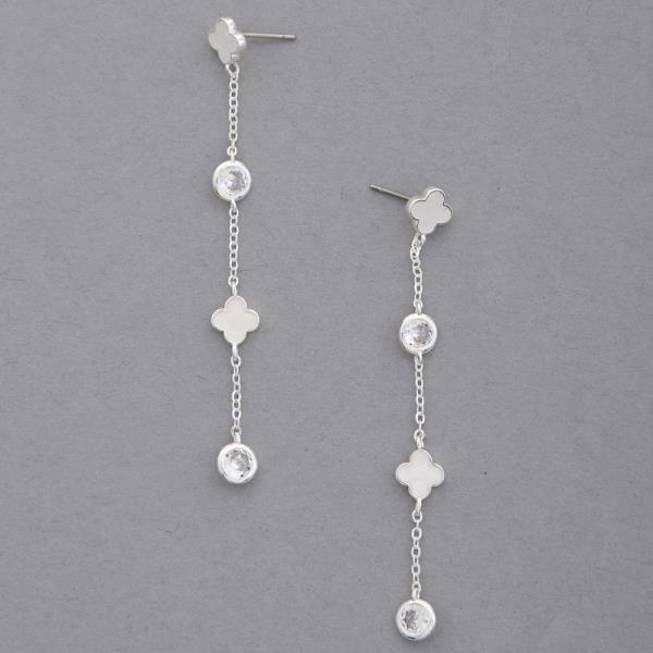 CLOVER CRYSTAL DANGLE EARRING