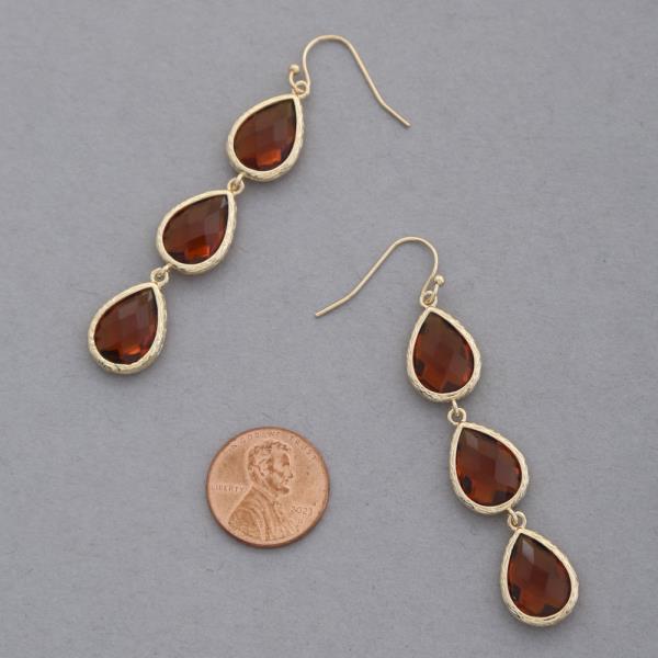 TRIPLE TEARDROP DANGLE EARRING