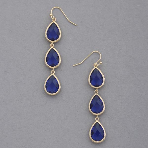 TRIPLE TEARDROP DANGLE EARRING