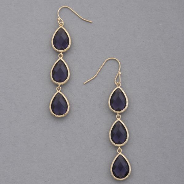 TRIPLE TEARDROP DANGLE EARRING