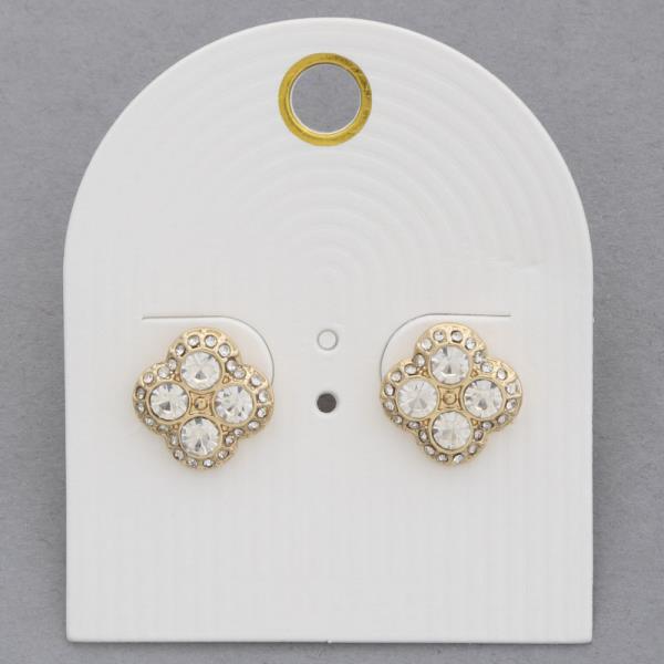 CLOVER RHINESTONE STUD EARRING