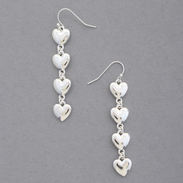 METAL HEART DANGLE EARRING