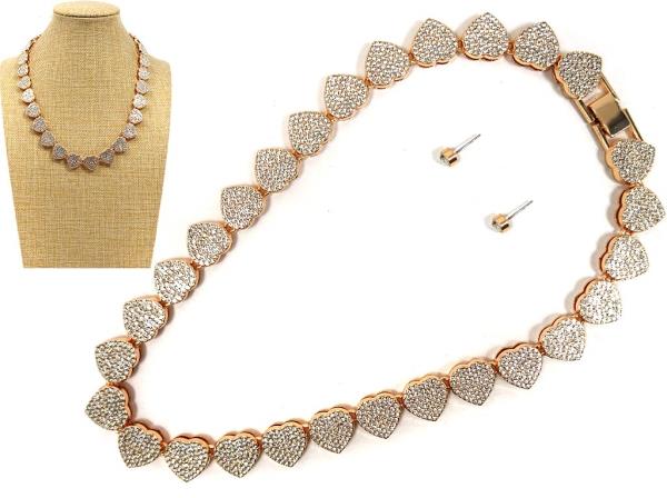 RHINESTONE HEART NECKLACE