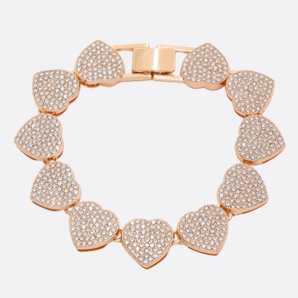 RHINESTONE HEART BRACELET