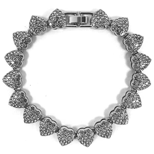 RHINESTONE HEART BRACELET