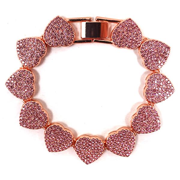 RHINESTONE HEART BRACELET