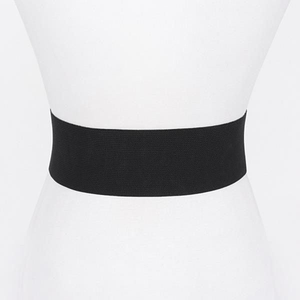 FAUX LEATHER METAL METAL BUCKLE STRETCH BELT