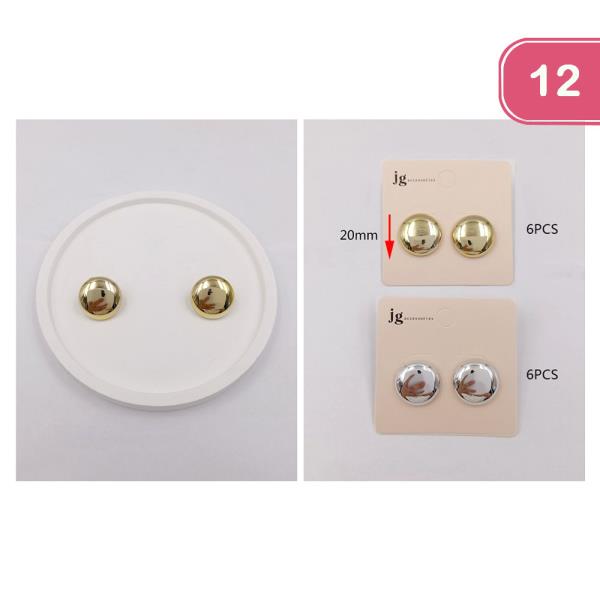 ROUND STUD EARRING (12 UNITS)