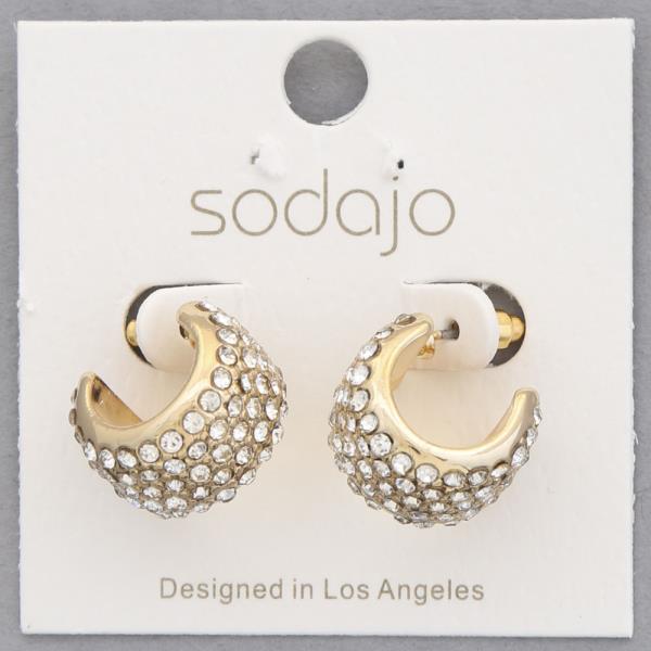 SODAJO RHINESTONE OPEN HOOP EARRING