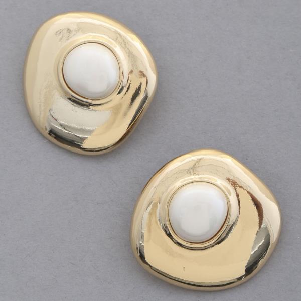 SODAJO PEARL BEAD ROUND METAL EARRING