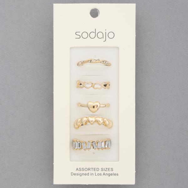 SODAJO HEART ASSORTED RING SET