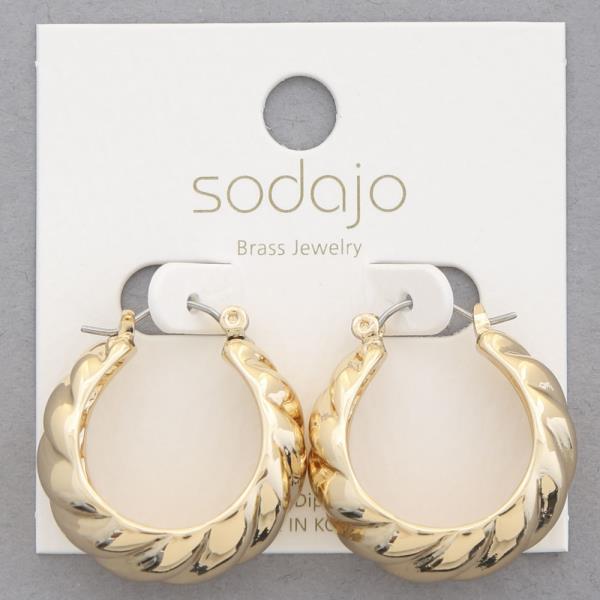 SODAJO CROISSANT HOOP GOLD DIPPED EARRING