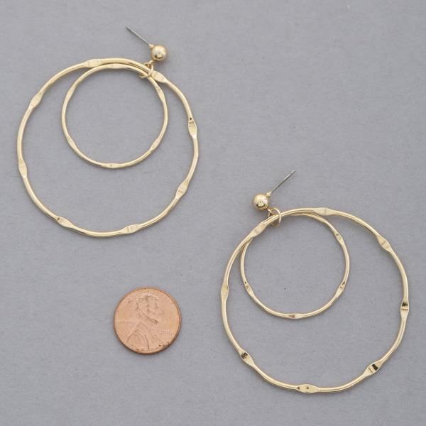 SODAJO DOUBLE HOOP GOLD DIPPED EARRING