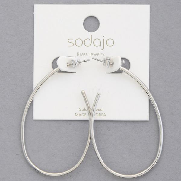 SODAJO OPEN OVAL GOLD DIPPED EARRING