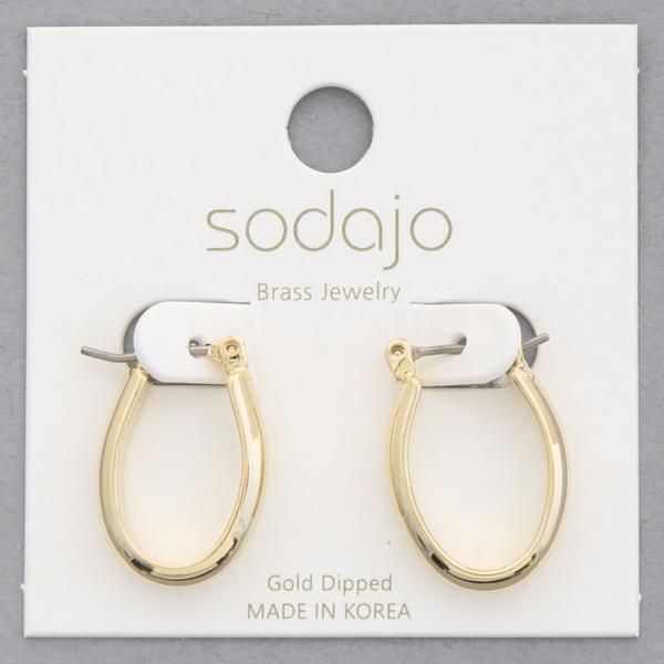 SODAJO OVAL GOLD DIPPED EARRING