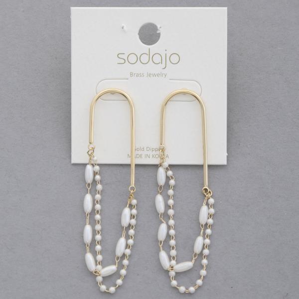 SODAJO PEARL BEAD CHAIN DANGLE EARRING