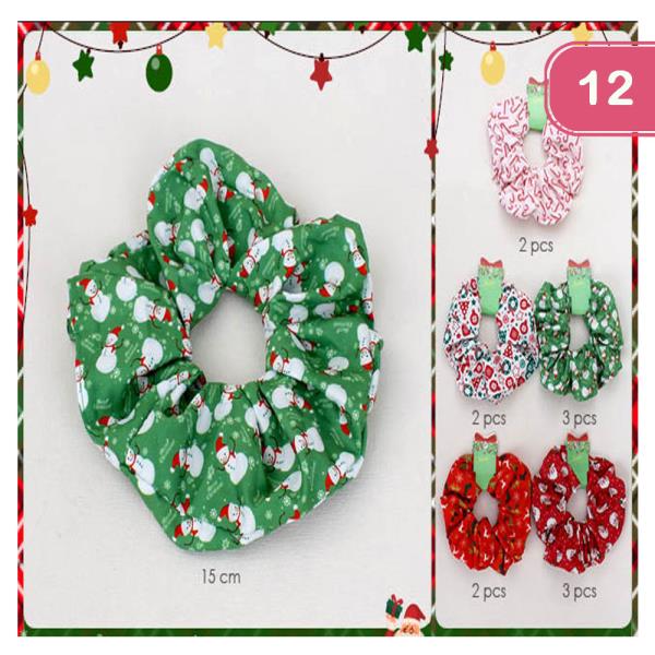 CHRISTMAS HAIR SCRUNCHIE (12 UNITS)