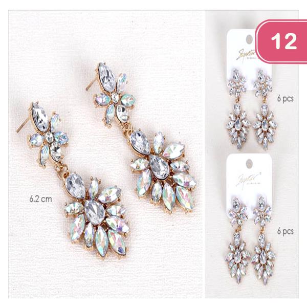 RHINESTONE DANGLE EARRING (12 UNITS)