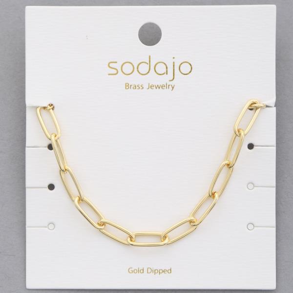 SODAJO OVAL LINK GOLD DIPPED BRACELET