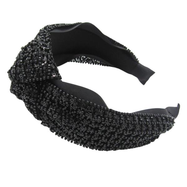 SEED BEAD MID KNOT HEADBAND