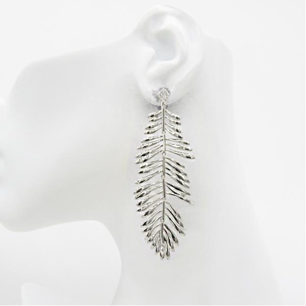 METAL LEAF DANGLE EARRING