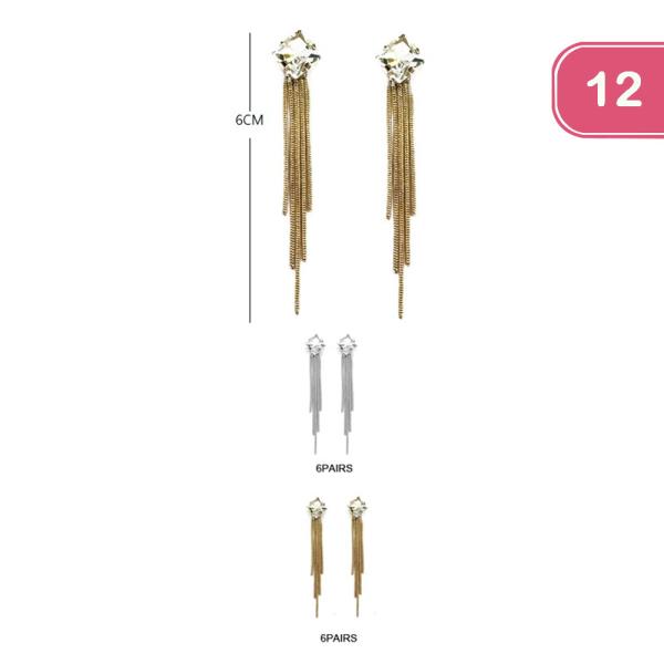 RHINESTONE DANGLE EARRING (12 UNITS)