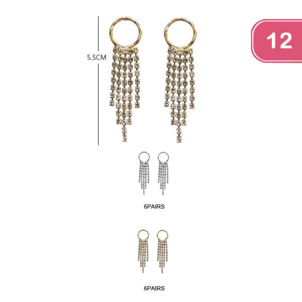 RHINESTONE DANGLE EARRING (12 UNITS)