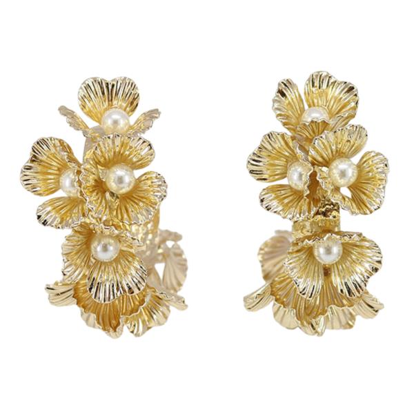 METAL FLOWER EARRING