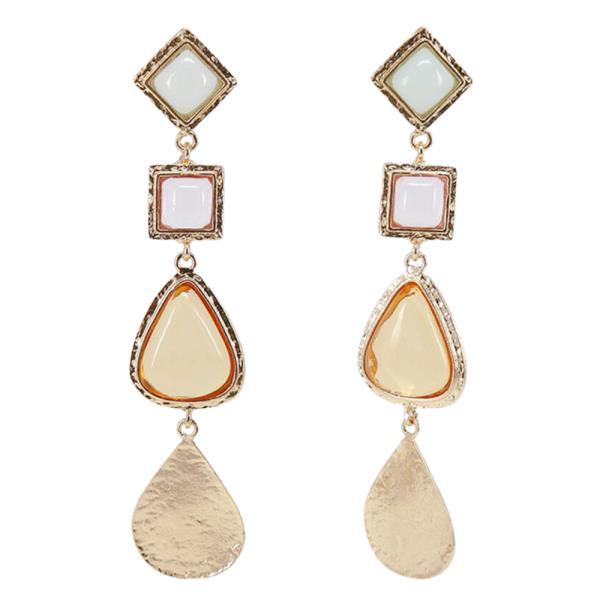 COLOR STONE DROP EARRING