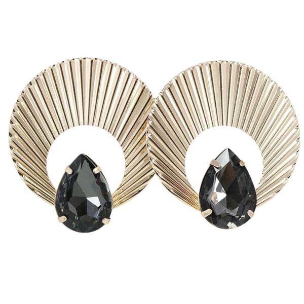 RHINESTONE METAL SHELL EARRING