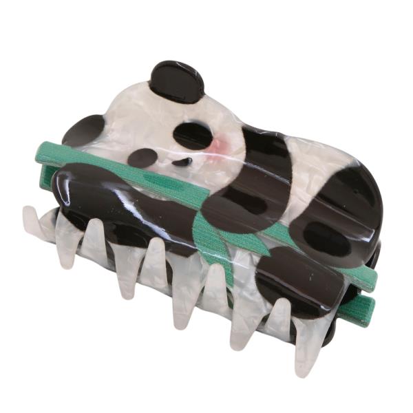 ACETATE PANDA BAMBOO CLAW HAIR CLIP