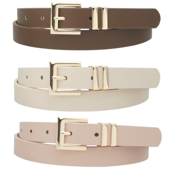 SQUARED OUT DOUBLE METAL LOOPED TRIO BELT