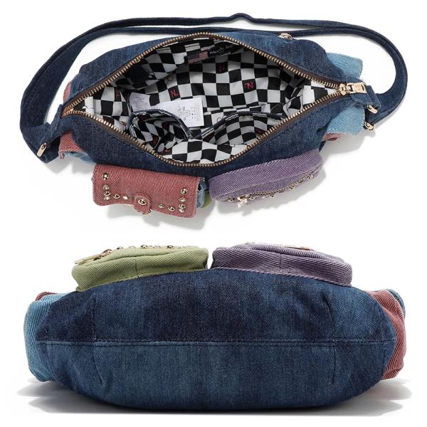 NICOLE LEE COLOR BLOCK DENIM CROSSBODY BAG