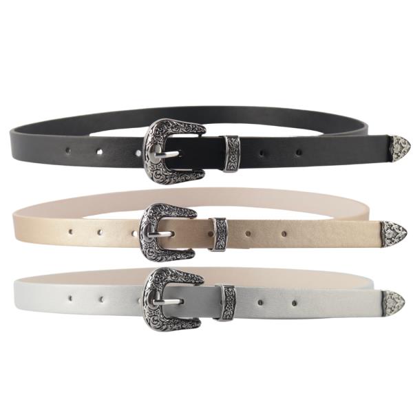 WESTERN STYLE BUCKLE BELT 3 PC SET