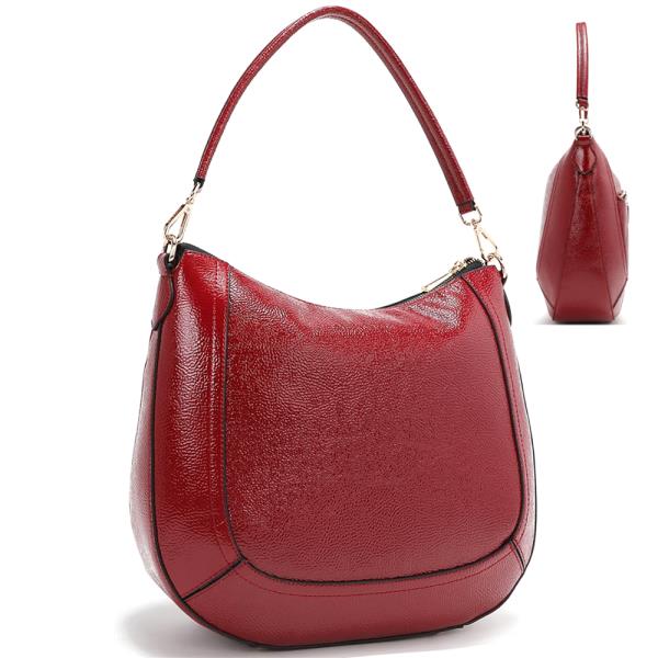 NICOLEE LEE PATENT PU LEATHER SHOULDER BAG