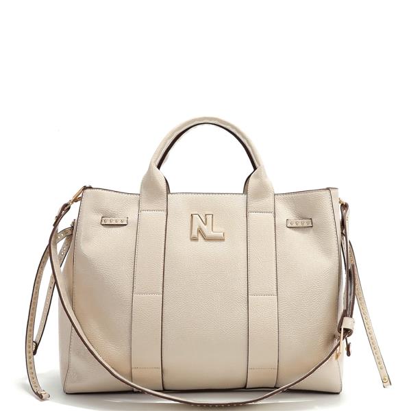 NICOLE LEE CLASSIC PATENT PU LEATHER LARGE TOTE BAG