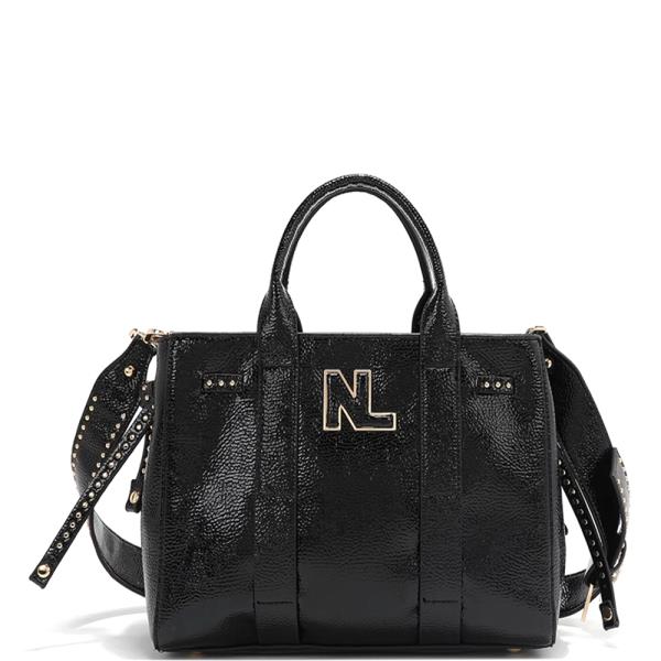NICOLE LEE CLASSIC PATENT PU LEATHER TOTE HANDBAG