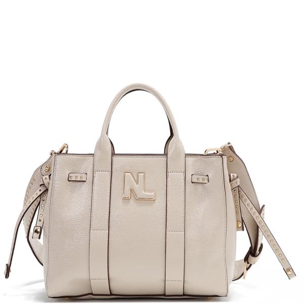 NICOLE LEE CLASSIC PATENT PU LEATHER TOTE HANDBAG