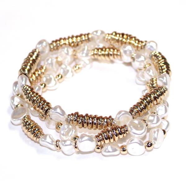 METAL PEARL STRETCH BRACELET