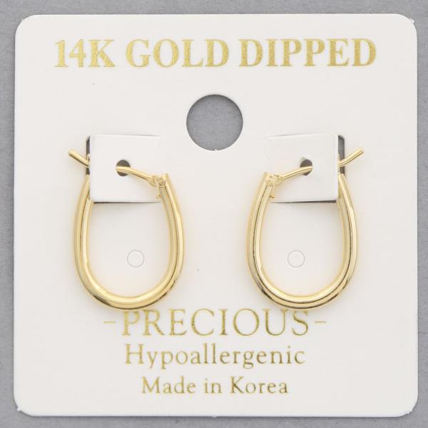 14K GOLD DIPPED OVAL EARRING