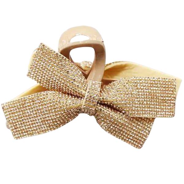 RHINESTONE RIBBON HAIR CLAW JAW CLIP