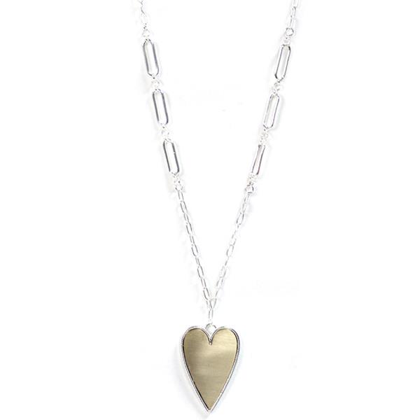 HEART PENDANT METAL CHAIN NECKLACE