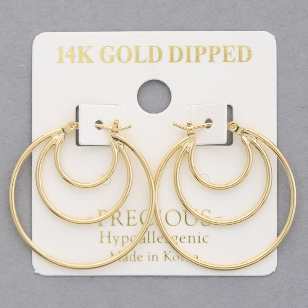 14K GOLD DIPPED HOOP METAL EARRING