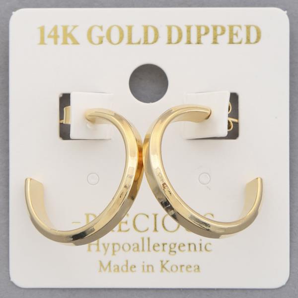 14K GOLD DIPPED SQUARE EDGE HOOP EARRING