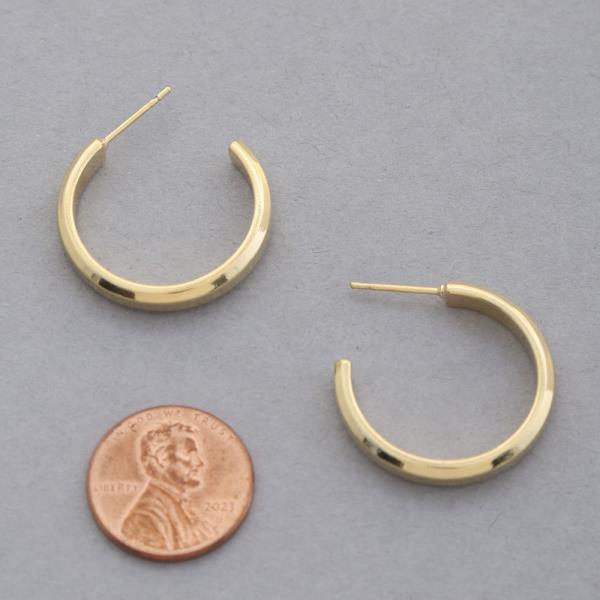 14K GOLD DIPPED SQUARE EDGE HOOP EARRING